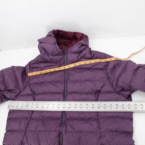 Eddie bauer coat Women's XL 650 Down Fill Packable Quilted Puffer Purple Hooded - Picture 11 of 15